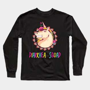 Unicorn Mullet Diarrhea Squad Rainbow Poop Long Sleeve T-Shirt